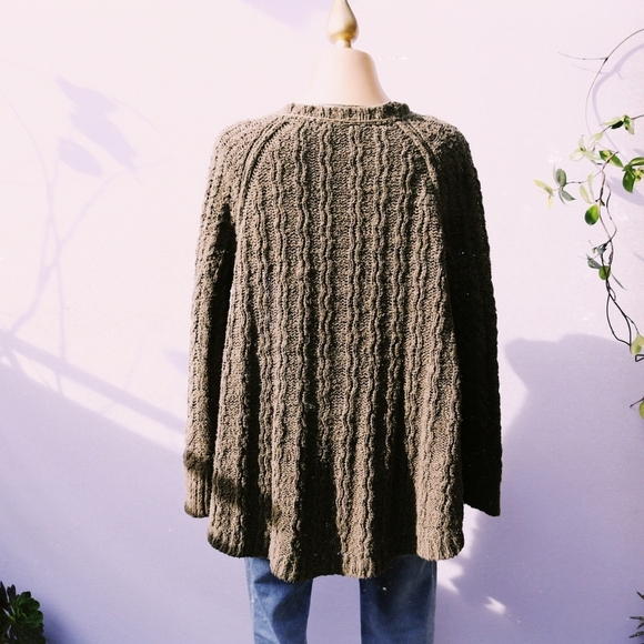 FREE PEOPLE Cable Knit Cardigan Olive Green, Small - Picture 6 of 11